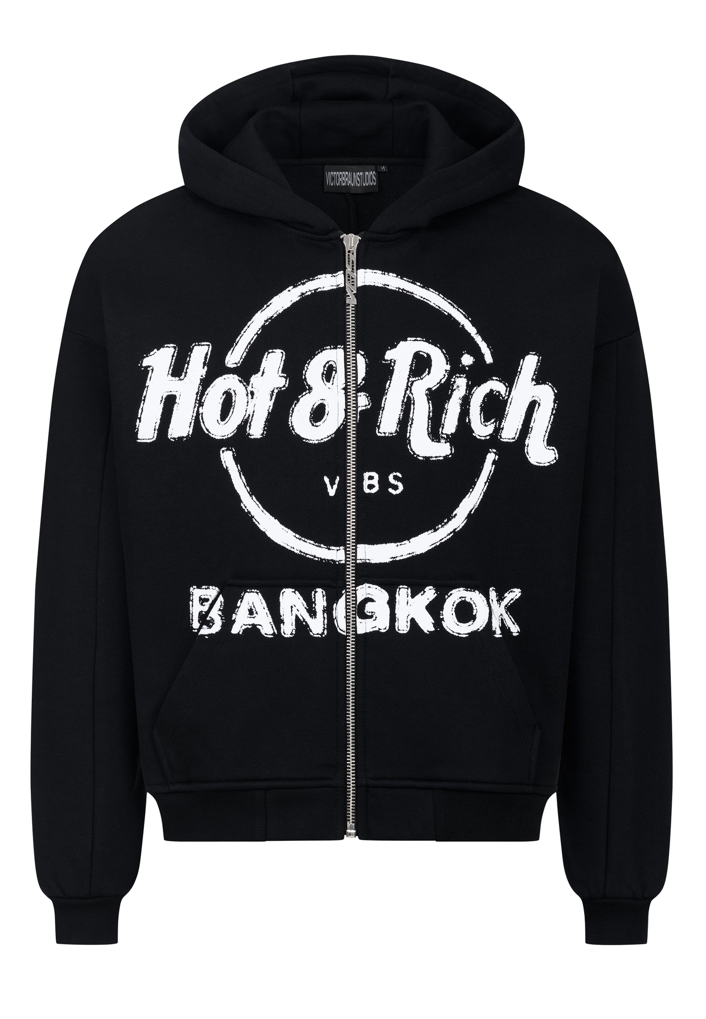 Hot & Rich Vintage Zip-hoodie Coal