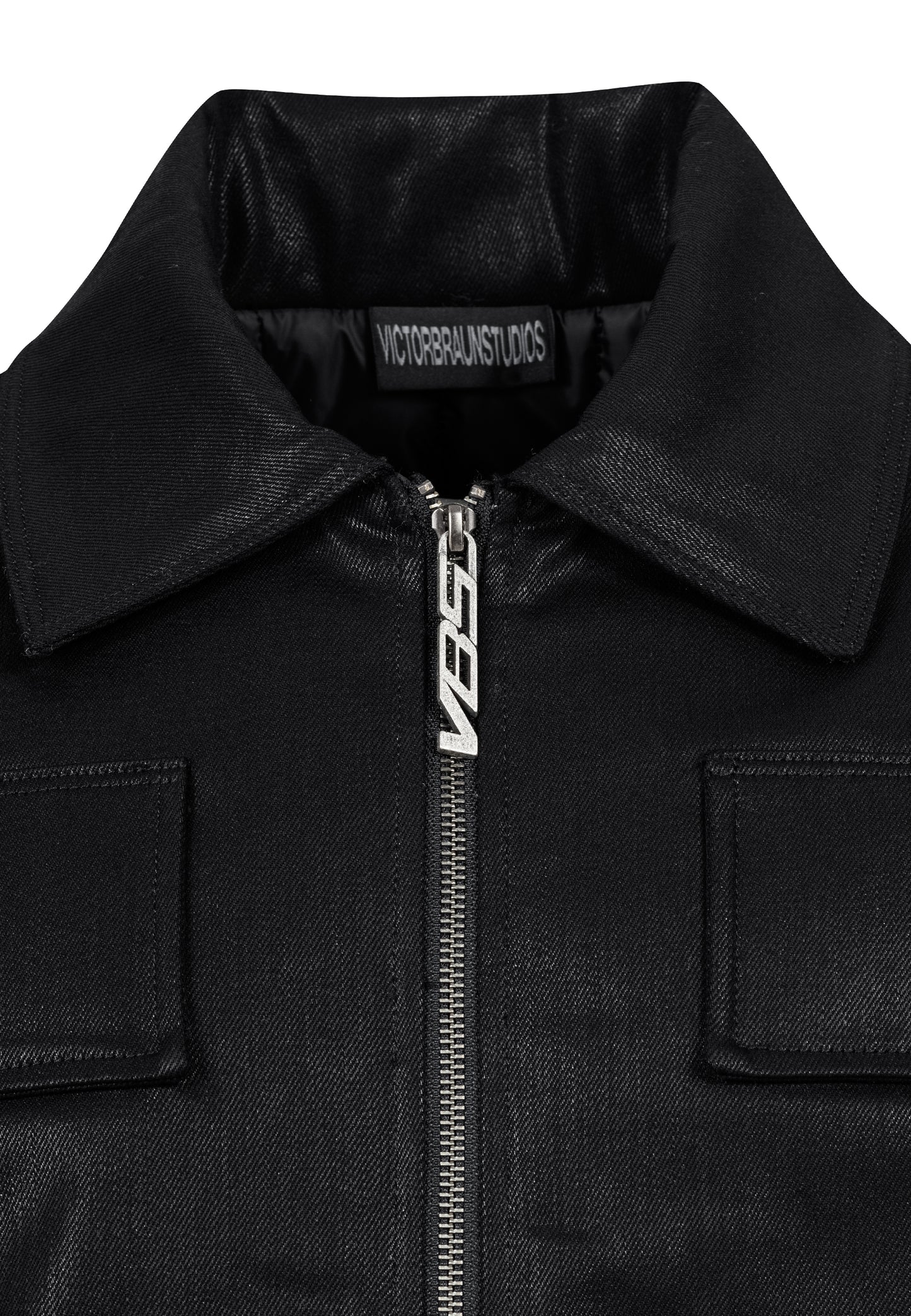 Dark oiled padded field jacket