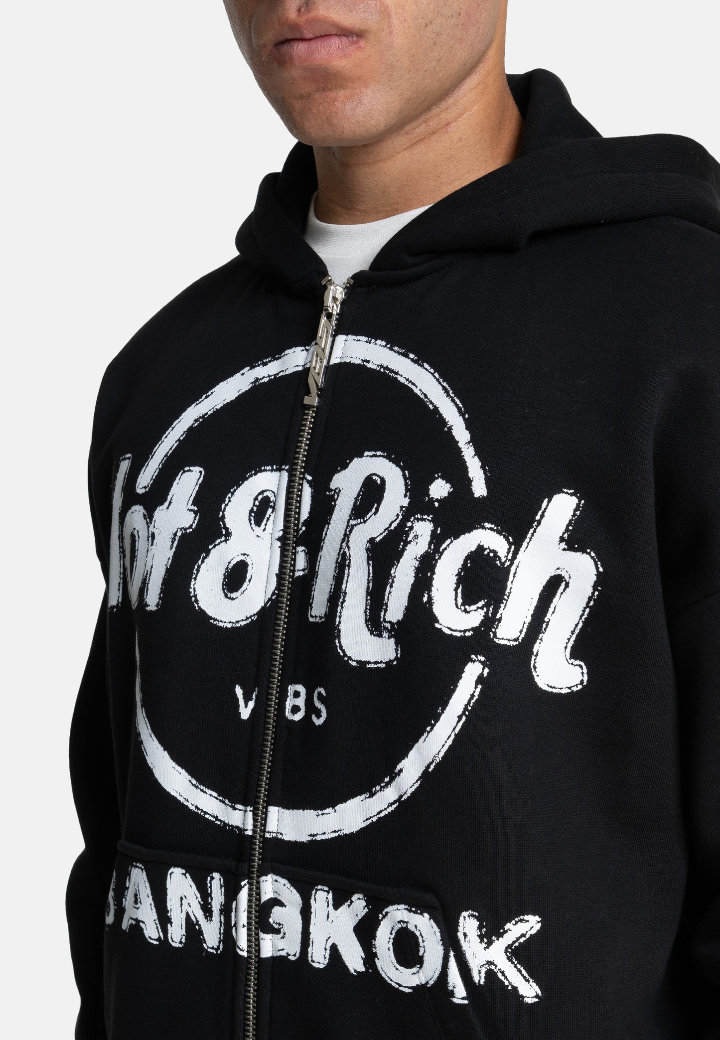 Hot & Rich Vintage Zip-hoodie Coal