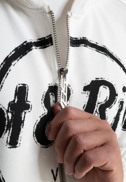 Hot & Rich Vintage Zip-hoodie Chalk 