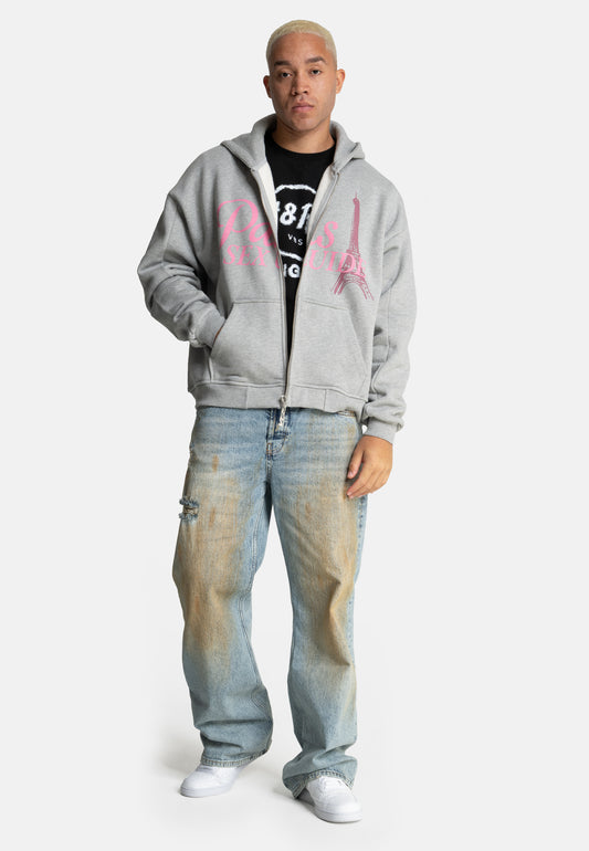 Paris Tour Guide Vintage Zip-hoodie  
